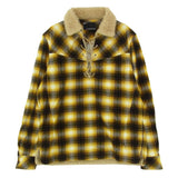[2] NUMBER (N)INE n(n) BY NUMBER (N)INE LACE-UP PULLOVER BOA CHECK SHIRT YELLOW