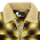 [2] NUMBER (N)INE n(n) BY NUMBER (N)INE LACE-UP PULLOVER BOA CHECK SHIRT YELLOW
