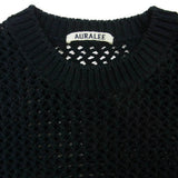 [3] AURALEE COTTON LILY-YARN MESH KNIT P/O DARK NAVY