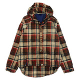 [S] A BATHING APE BAPE CHECK NYLON CENTER LOGO EMBROIDERED SNOWBOARD HOODED JACKET MULTICOLOR