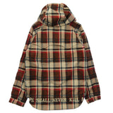 [S] A BATHING APE BAPE CHECK NYLON CENTER LOGO EMBROIDERED SNOWBOARD HOODED JACKET MULTICOLOR
