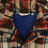 [S] A BATHING APE BAPE CHECK NYLON CENTER LOGO EMBROIDERED SNOWBOARD HOODED JACKET MULTICOLOR