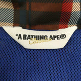 [S] A BATHING APE BAPE CHECK NYLON CENTER LOGO EMBROIDERED SNOWBOARD HOODED JACKET MULTICOLOR