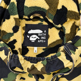 [S] A BATHING APE BAPE 90s-00s 1ST CAMO NYLON ANORAK HOODIE YELLOW CAMO FLEECE-LINED