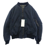 [1] A.PRESSE 26AW VINTAGE SILK B-15C FLIGHT JACKET REVERSIBLE ZIP-UP BOMBER NAVY