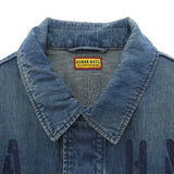 [XL] HUMAN MADE 26AW HM32JK020 DENIM BLOUSON STENCIL LOGO PRINT BLUE