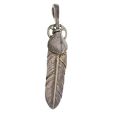GORO'S HEART WHEEL FEATHER SMALL NECKLACE TOP PENDANT