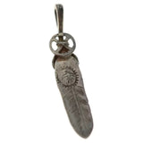 GORO'S HEART WHEEL FEATHER SMALL NECKLACE TOP PENDANT