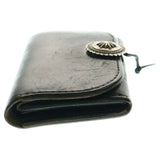 GORO'S SILVER CONCHO SADDLE LEATHER 2 FOLD MEDIUM WALLET