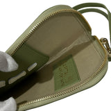 KAPITAL 25SS THUMBS UP BONE HAND ZIP NECK BAG ROUND ZIP POUCH MOSS GREEN X WHITE (K2503XB806)