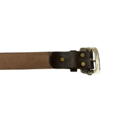 KAPITAL OIL LEATHER STUDDED DISCO BUCKLE BELT BROWN