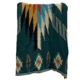 KAPITAL SHRUNK WOOL ORTEGA BLANKET MUFFLER GREEN/YELLOW/BLUE