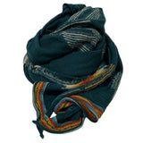 KAPITAL SHRUNK WOOL ORTEGA BLANKET MUFFLER GREEN/YELLOW/BLUE
