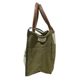 KAPITAL 24SS VINTAGE PROCESSED TOTE BAG MILK BAG 4-GOU ARMY CANVAS (10 YEAR PROCESSING) KR2012XB05 OLIVE