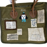 KAPITAL 24SS VINTAGE PROCESSED TOTE BAG MILK BAG 4-GOU ARMY CANVAS (10 YEAR PROCESSING) KR2012XB05 OLIVE