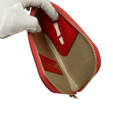 KAPITAL LEATHER THUMBS UP BONE HAND ZIP NECK WALLET RED
