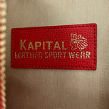KAPITAL LEATHER THUMBS UP BONE HAND ZIP NECK WALLET RED