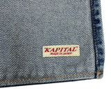 KAPITAL 13OZ DENIM PRINT SHOULDER BAG INDIGO X YELLOW (EK-1594XG)