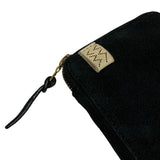 VISVIM SUEDE LONG ZIP WALLET BLACK