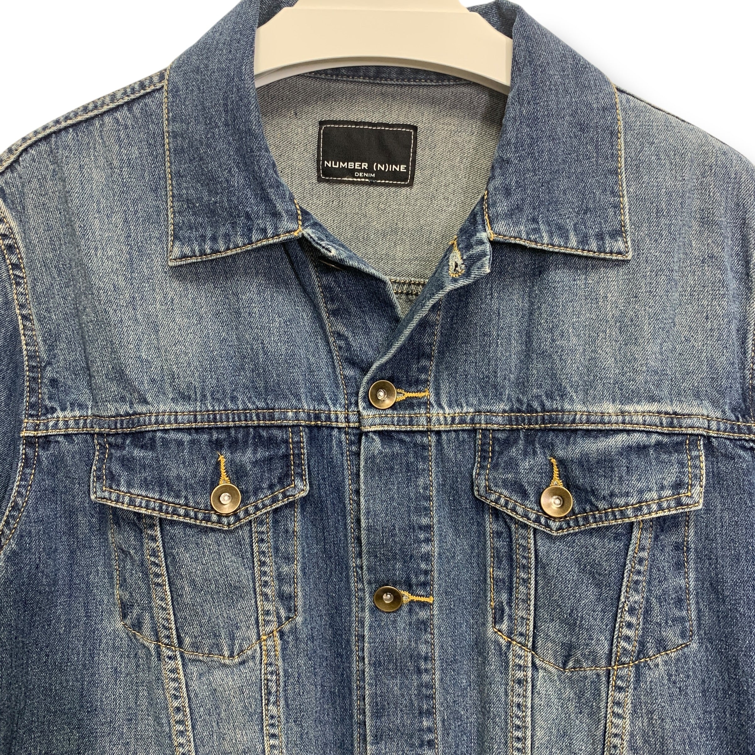 ジャケット・アウター Number nine Denim Jacket blue tag size 2 XL] Number Nine Distressed Denim Jean Jacket