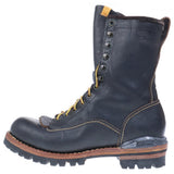 [9] VISVIM LEATHER LOGGER BOOTS BLACK