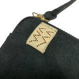 VISVIM SUEDE LONG ZIP WALLET BLACK