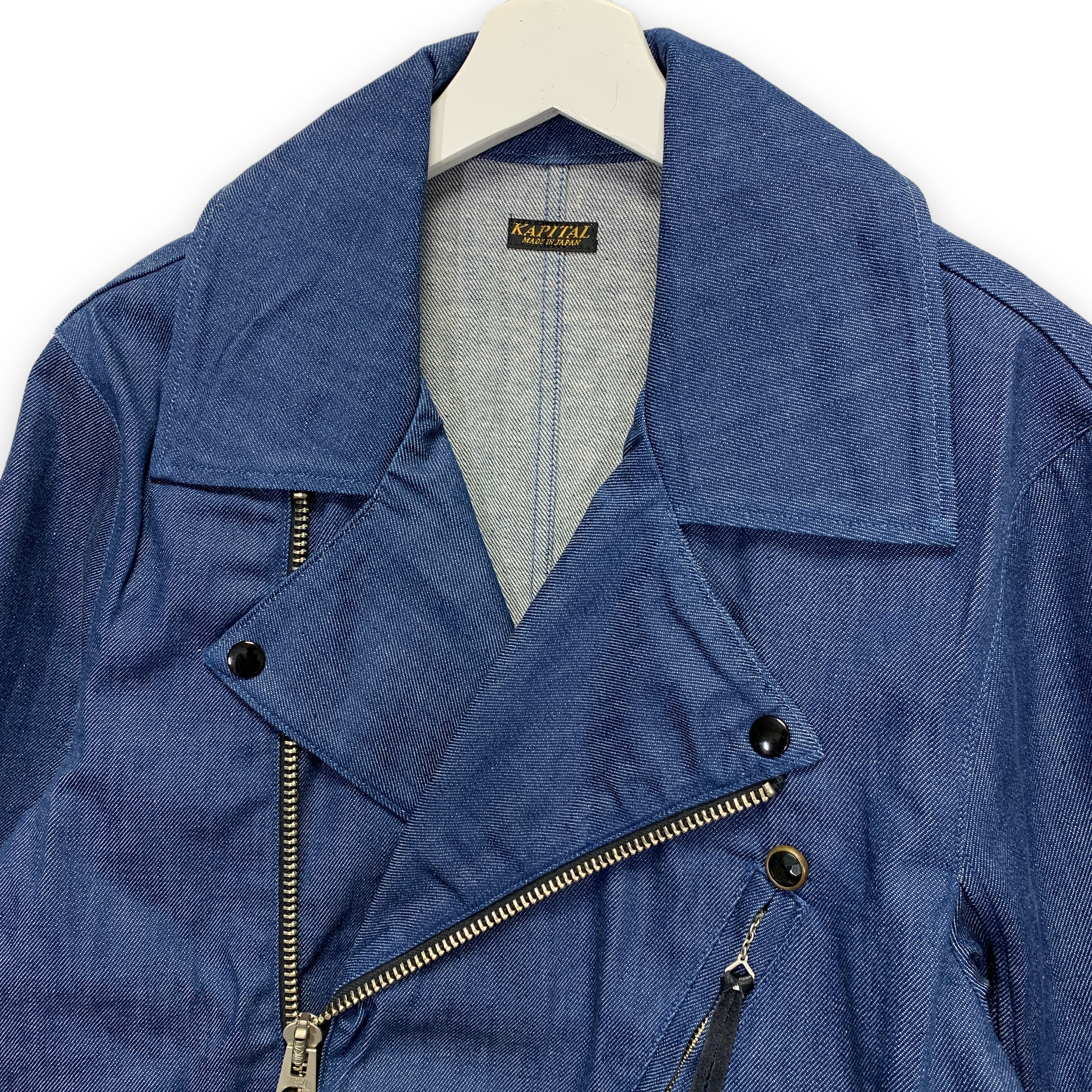 KAPITAL デニムライダースジャケット　L L] Kapital One Wash Denim Double Riders Motorcycle Jacket