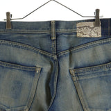 [W32] VISVIM SOCIAL SCULPTURE DENIM PYTHON PATCH ZIP FLY STRAIGHT DENIM PANTS INDIGO