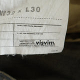 [W32] VISVIM SOCIAL SCULPTURE DENIM PYTHON PATCH ZIP FLY STRAIGHT DENIM PANTS INDIGO