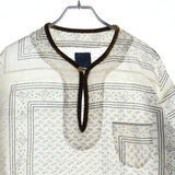 [2] VISVIM ICT TUNIC SHIRT BANDANA PRINT COTTON LONG SLEEVE SHIRT WHITE