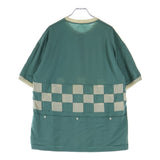 [2 / M EQUIV.] VISVIM 25SS MERCKX CB ZIP P.O S/S CHECKER HALF-ZIP CREWNECK SHORT SLEEVE KNIT GREEN