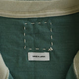 [2 / M EQUIV.] VISVIM 25SS MERCKX CB ZIP P.O S/S CHECKER HALF-ZIP CREWNECK SHORT SLEEVE KNIT GREEN