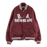[L] A BATHING APE BAPE 22AW B.A. COLLEGIATE NYLON VARSITY JACKET RED