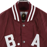 [L] A BATHING APE BAPE 22AW B.A. COLLEGIATE NYLON VARSITY JACKET RED