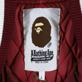 [L] A BATHING APE BAPE 22AW B.A. COLLEGIATE NYLON VARSITY JACKET RED