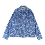 [S] A BATHING APE BAPE BLUE ASIA CAMO ALL-OVER PRINT DENIM JACKET INDIGO