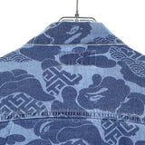 [S] A BATHING APE BAPE BLUE ASIA CAMO ALL-OVER PRINT DENIM JACKET INDIGO