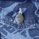 [S] A BATHING APE BAPE BLUE ASIA CAMO ALL-OVER PRINT DENIM JACKET INDIGO