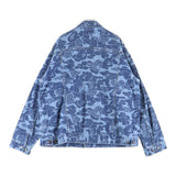 [L] A BATHING APE BAPE BLUE ASIA CAMO ALL-OVER PRINT DENIM JACKET INDIGO