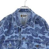 [L] A BATHING APE BAPE BLUE ASIA CAMO ALL-OVER PRINT DENIM JACKET INDIGO