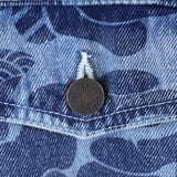 [L] A BATHING APE BAPE BLUE ASIA CAMO ALL-OVER PRINT DENIM JACKET INDIGO