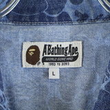 [L] A BATHING APE BAPE BLUE ASIA CAMO ALL-OVER PRINT DENIM JACKET INDIGO