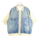 [2XL] Kapital Knit x 8Oz Denim Coverall Polo Shirt