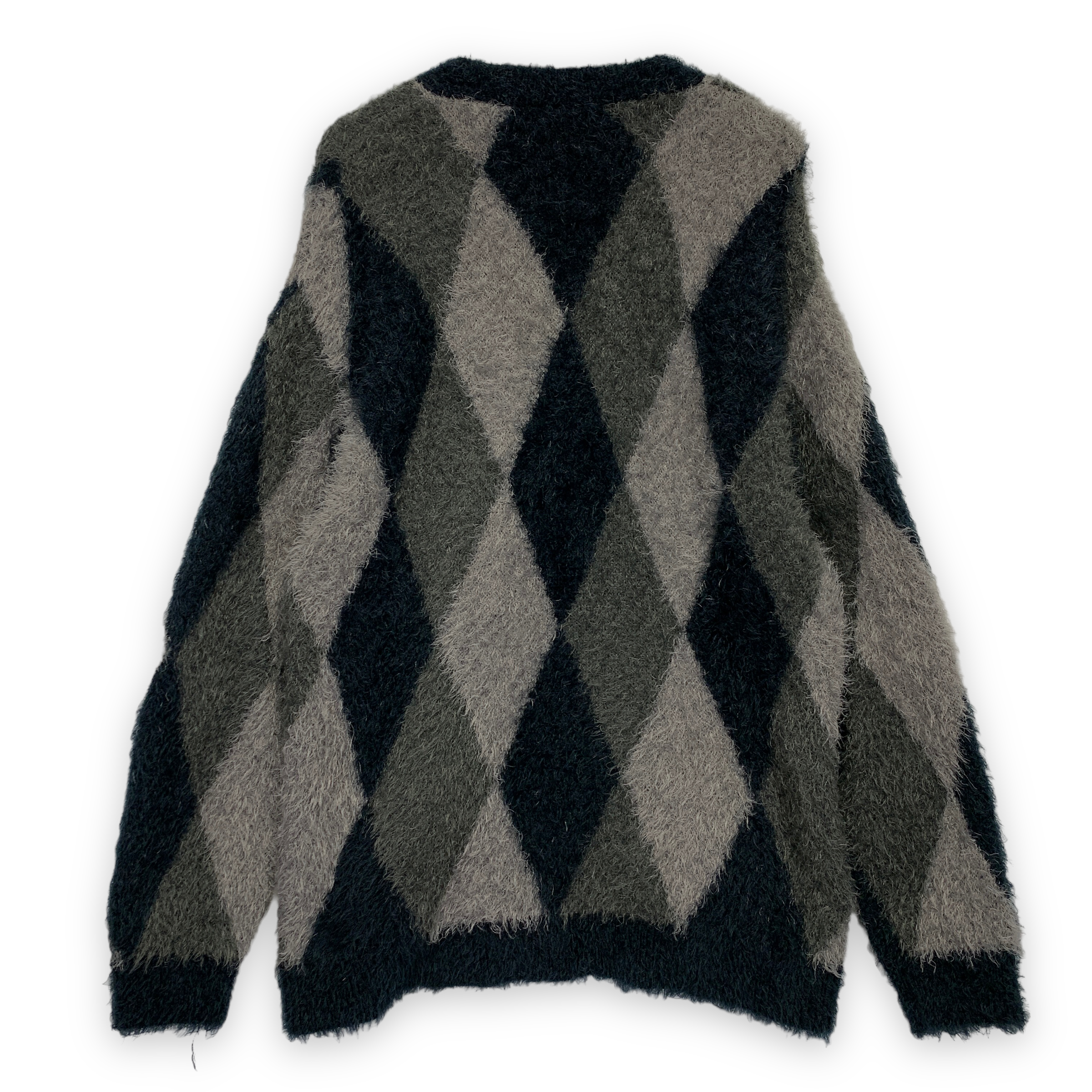 XL] Number Nine Fuzzy Argyle Cardigan Sweater – StylisticsJapan.com