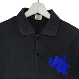 [L] Kapital Mammoth Embroidered Polo Shirt Black