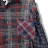 [M] Needles Rebuild Wide 7 Cut Flannel Shirt