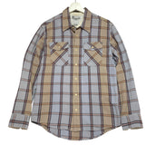 [1] VISVIM BLACK ELK CHECK FLANNEL SHIRT L/S LIGHT BLUE BEIGE