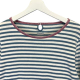 [M] Visvim 14SS Border Crew L/S Tee T Shirt White/Indigo