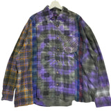 [OS] Needles Rebuild Tie Dye 7 Cut Oversized Flannel Shirt