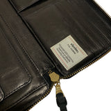 VISVIM SUEDE LONG ZIP WALLET BLACK